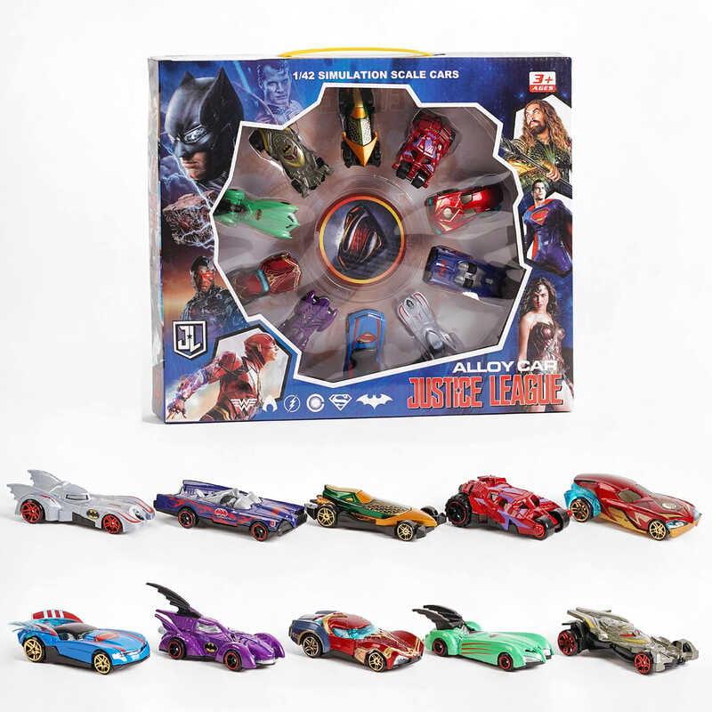 Набір машинок 04199 A 10 штук, металопластик, герої, в коробці