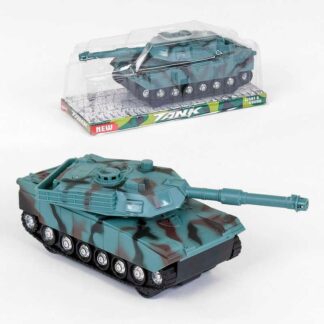 Танк 383-22 D инерционный, свет, звук, поворотная башня, в слюде