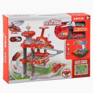 Трек 660 А-305 3 поверхи, 2 машинки, 1 машинка змінює колір, світло, звук, в коробці