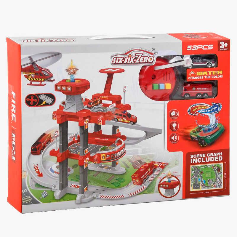 Трек 660 А-305 3 поверхи, 2 машинки, 1 машинка змінює колір, світло, звук, в коробці