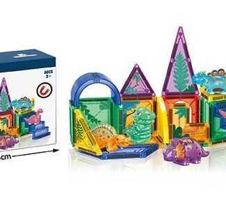 Магнітний конструктор HD 145 A 27 деталей, 5 фігурок динозаврів, в коробці