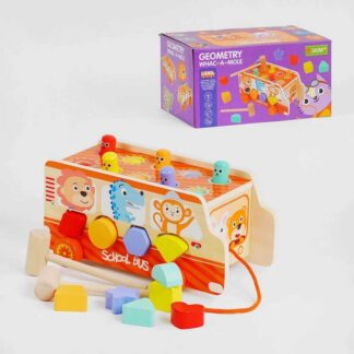 Ігровий центр C 57605 дерев’яний, сортер, стукалка, 10 елементів, в коробці