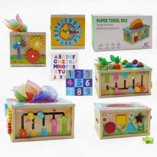 Ігровий центр C 65627 дерев’яний, магнітна риболовля, серветки, геометричний сортер, шестерні, го...