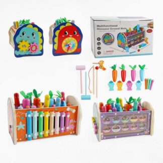 Ігровий центр C 65677 дерев’яний, магнітна риболовля, магнітне сортування кульок, ксилофон, стука...