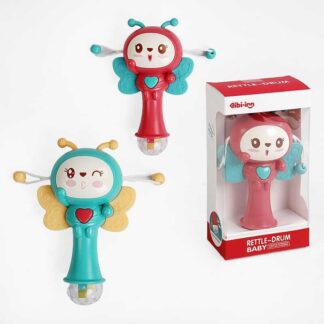 Брязкальце 698-75 "Бджілка", 2 кольори, 3D підсвічування, звуки, мелодії, прорізувачі, в коробці