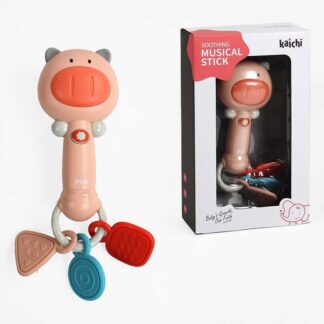 Брязкальце K 999-152 “Свинка”, звук, підсвічування, мелодії, прорізувач, в коробці