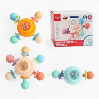 Брязкальце-спінер 6246 E 3 брязкальця, гумові прорізувачі, присоски, в коробці