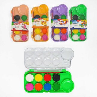 Акварельні фарби С 62066 8 кольорів, 4 види, ВИДАЄТЬСЯ ТІЛЬКИ МІКС ВИДІВ