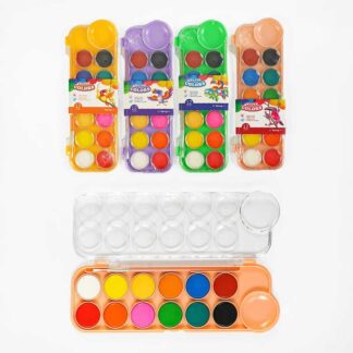 Акварельні фарби С 62067 12 кольорів, 4 види, ВИДАЄТЬСЯ ТІЛЬКИ МІКС ВИДІВ