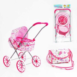Візок для ляльок TK 26-902 "TK Group" складна конструкція, пупс до 45 см, сумочка, у пакеті