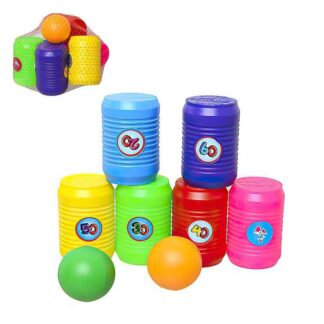 Гр "Бочонки для боулінга №2" 1902 "BAMSIC" 6 баночок, 2 кульки, сітка