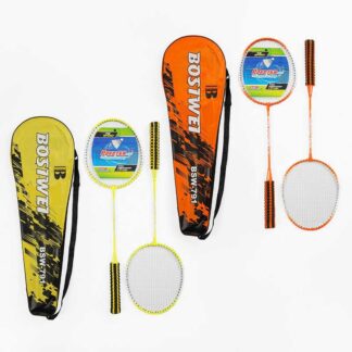 Бадмінтон C 64767 "TK Sport", 2 кольори, 2 ракетки, металевий каркас, м’яка ручка, регульований р...