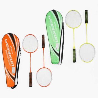 Бадмінтон C 70204 "TK Sport", 2 кольори, 2 ракетки, металевий каркас, м’яка ручка, в чохлі