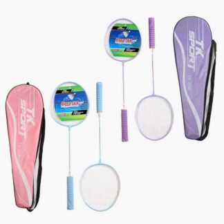 Бадмінтон D 40106 "TK Sport", 2 кольори, 2 ракетки, металевий каркас, м’яка ручка, в чохлі