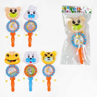 Брязкальце 555-200 тваринка-колотушка, свисток, висота 20см, у пакеті, ВИДАЄТЬСЯ ТІЛЬКИ МІКС ВИДІВ