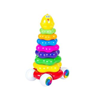 Гр Іграшка Піраміда "Каталочка" 019/6 "BAMSIC", висота 30 см, 10 елементів, в сітці