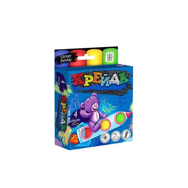 Гр Крейда для малювання MEL-01-02U УКР. "Danko Toys", d-2,5 см, 4 штуки, кольорова