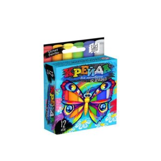 Гр Крейда для малювання, тонка MEL-02-03U УКР. "Danko Toys", d-1,2 см, 12 штуки, 6 кольорів