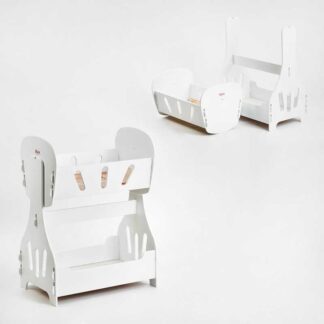 Гр Ліжечко для ляльок качалка, двоярусне №8005 біле "МАСЯ”, в коробці