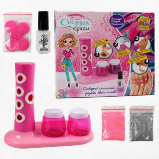 Ар Набор для маникюра 37691 (12/2) "4FUN Game Club", сушка для ногтей на батарейках, лак, блестки,