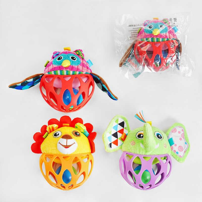 Гр Брязкальце C 55895 "Bimbo", 3 види, гумова напівсфера, в пакеті, ВИДАЄТЬСЯ ТІЛЬКИ МІКС ВИДІВ