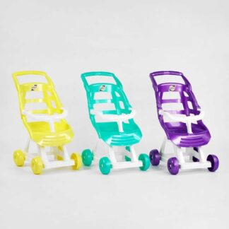 Гр Візочок для ляльок 147 "ORION" 3 кольори : БУЗКОВИЙ, ЖОВТИЙ І БІРЮЗОВИЙ