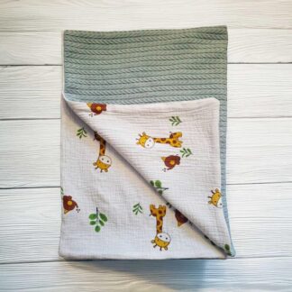 Гр Плед для немовлят 76688 в’язане полотно, МУСЛІН, розмір 100*80 см "Bimbo"