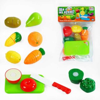 Гр Продукти на липучках “Що є на кухні?” 65280 "4FUN Game Club", 10 елементів, обробна дошка, ніж...