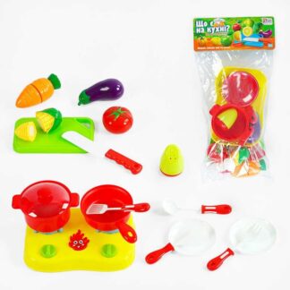 Ар Продукты на липучках “Что есть на кухне?” 65290 (120/2) "4FUN Game Club", 17 элементов, варочная поверхность, посуда, разделочная доска, в