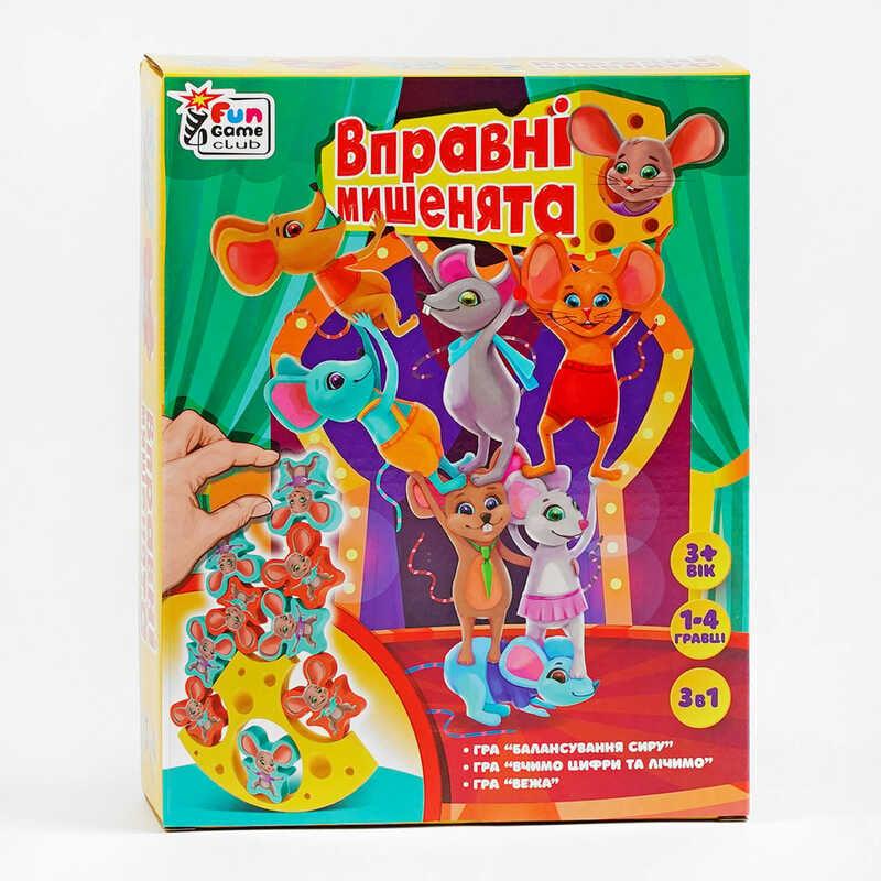 Гр Настольная игра "Упражняющие мышата" 87231 (12) "4FUN Game Club", балансир, изучение цифр,