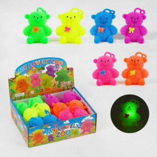 Гра антистрес C 60452 ЦІНА ЗА 12 ШТУК В БЛОЦІ, "Ведмедик", підсвічування