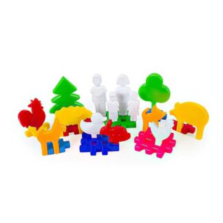 Гр Набір "Ферма №2" 115/16 "BAMSIC" 22 деталі, фігурки людей, фігурки тварин, у валізі