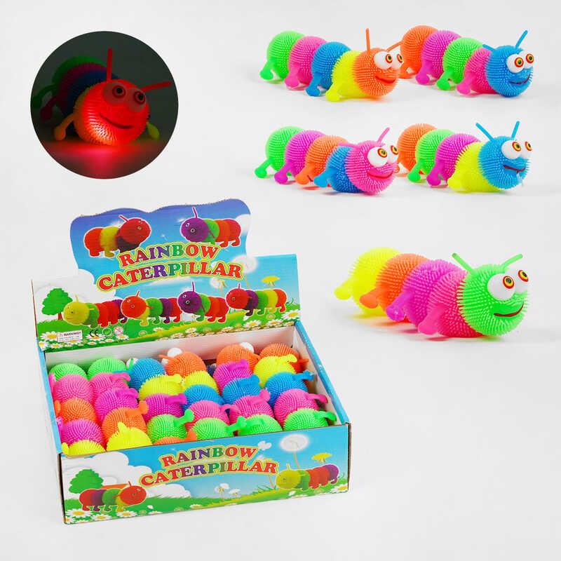 Гра антистрес C 60454 ЦІНА ЗА 12 ШТУК В БЛОЦІ, "Гусеничка", підсвічування