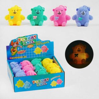 Гра антистрес C 60482 ЦІНА ЗА 12 ШТУК В БЛОЦІ, "Ведмедик", підсвічування