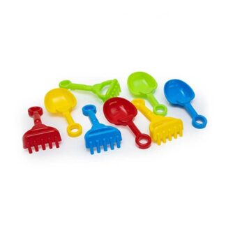 Гр Пісочний набір №5 1257 ЦІНА ЗА 8 ШТУК В БЛОЦІ "BAMSIC", лопатка+грабельки