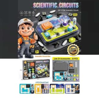 Електронний конструктор 77-53 K 33 елементів, підсвічування, мелодія, 2 види перемикачів, 4 картк...