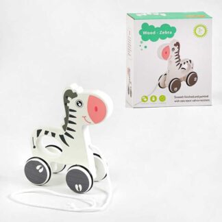 Каталка C 64010 “Зебра”, дерев’яна, в коробці