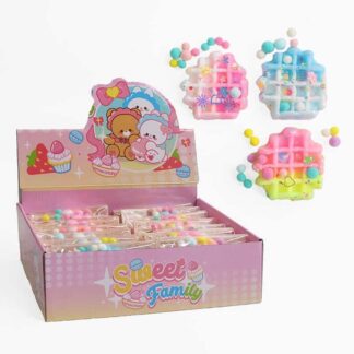 Гра антистрес C 71215 ЦІНА ЗА 14 ШТУК В БЛОЦІ, “Вафля”, блискітки, м’які кульки, в коробці