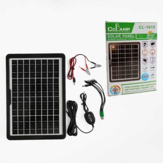 Зарядна станція С 68469 сонячна панель, USB-хаб, потужність 15W, міні-крокодили, у коробці