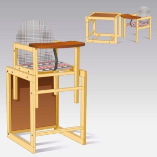 Гр Стульчик  малый №1120 "Абстракиция" цвет серо-красный (1) ТМ "Мася"