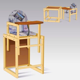 Гр Стульчик малый №1121 "Абстракция сердечки" цвет фиолетовый ТМ "Мася"