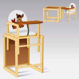 Гр Стульчик /кожзам/ №2015 - "Оленёнок" - цвет БЕЛЫЙ  (1) ТМ "Мася"