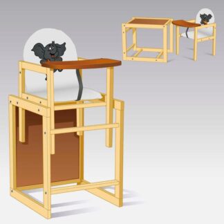 Гр Стульчик /кожзам/ №2016 - "Слоник" - цвет БЕЛЫЙ ТМ "Мася"