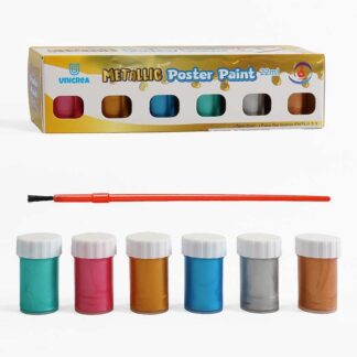 Гуаш C 72044 6 кольорів, металіка, пензлик, в коробці