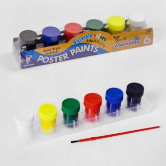 Гуаш С 37146 6 кольорів в упаковці, пензлик, в коробці