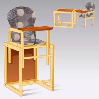 Гр Стульчик большой №1212 "Круги абстракция" - цвет серый ТМ "Мася"