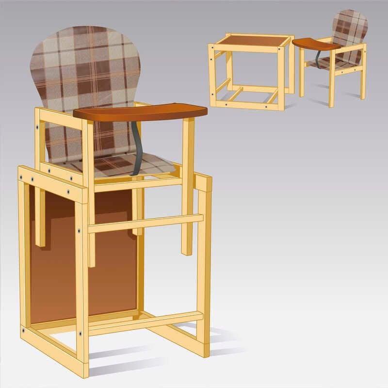 Гр Стульчик большой №1215 "Клетка коричневая" - (1) ТМ "Мася"