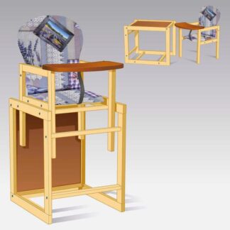 Гр Стульчик большой №1221 "Абстракция-сердечко" цвет фиолетовый ТМ "Мася"