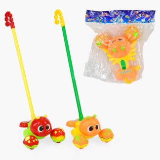 Каталка 0350 "Крабік" на паличці, з брязкальцем, 2 кольори, в пакеті