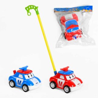 Каталка 198-20 "Машинка" 2 кольори, на палиці, з пищалкою, в пакеті